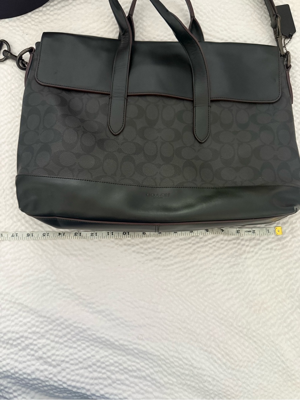 Coach Men's Black Signature Canvas & Leather Briefcase